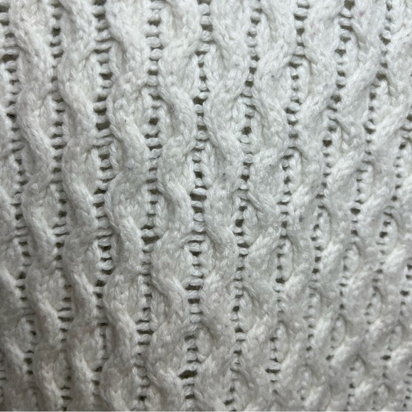 J Crew Pullover Knit Sweater Wool Blend Turtleneck Fisherman White Sz M Thick - Picture 3 of 10